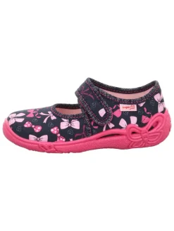 Hausschuhe "Belinda" in Dunkelblau/ Pink