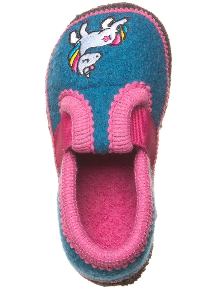 Hausschuhe "Bobby Einhorn" in Blau