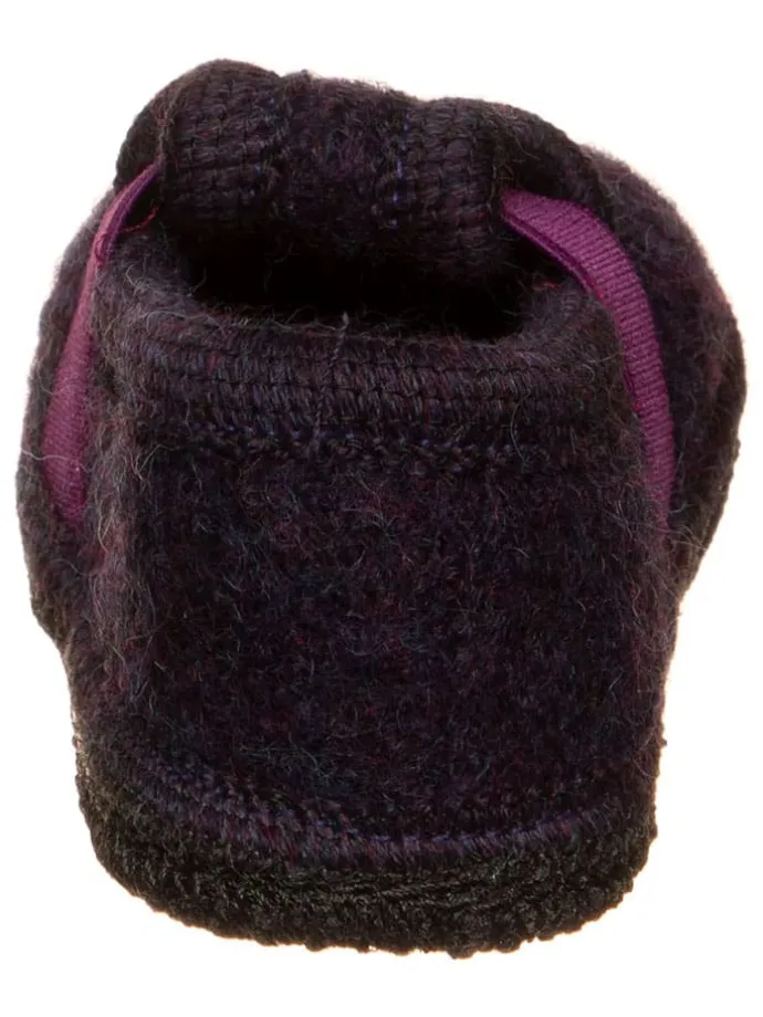 Hausschuhe "Bobby" in Schwarz/ Lila