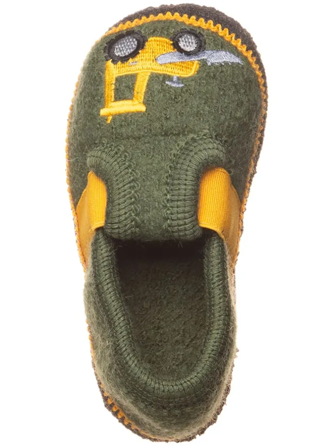 Hausschuhe "Bobby Traktor" in Khaki
