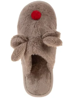 Hausschuhe in Taupe