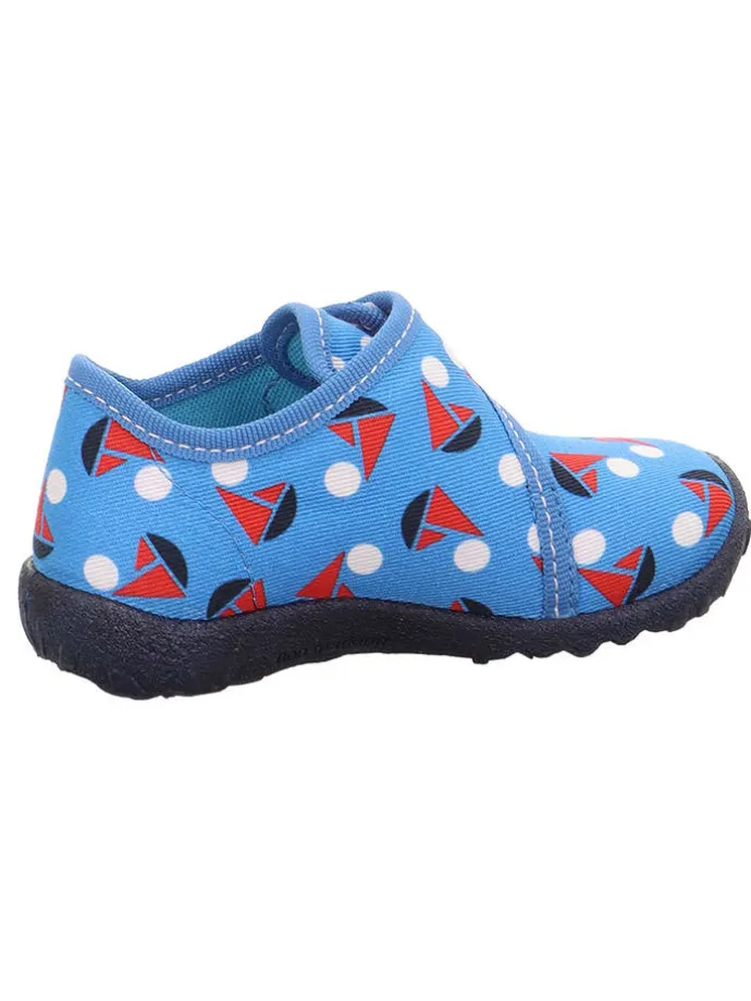 Hausschuhe "Spotty" in Blau/ Rot/ Weiß