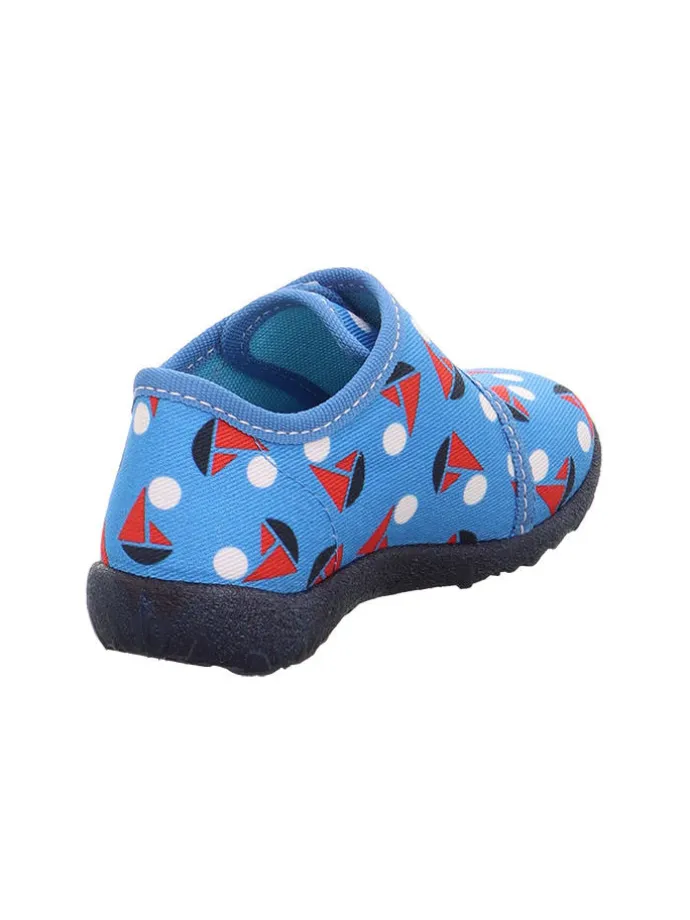 Hausschuhe "Spotty" in Blau/ Rot/ Weiß