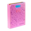 Heftbox mit Tragegriff, transparent, bis DIN A4, K in Pink