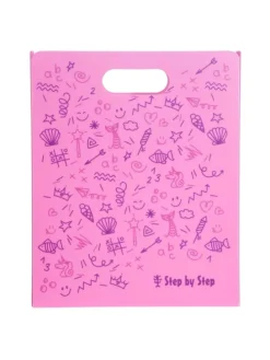Heftbox mit Tragegriff, transparent, bis DIN A4, K in Pink