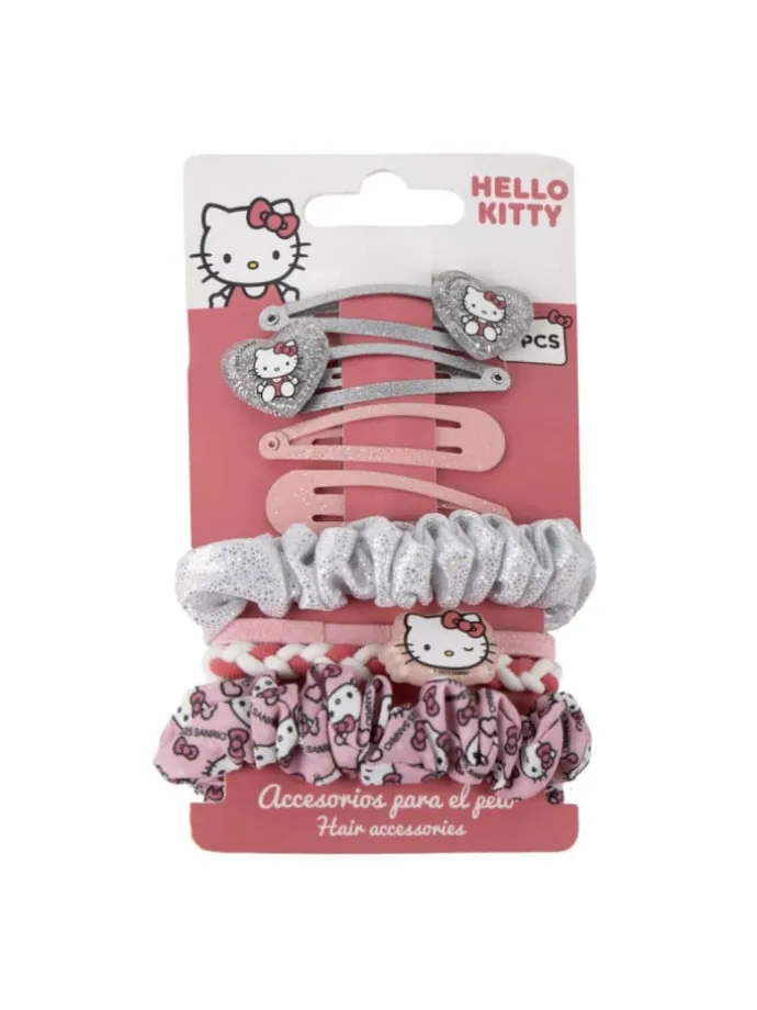 Hello Kitty 8-Stück Haaraccessoire für Alltag & Party in Mehrfarbig