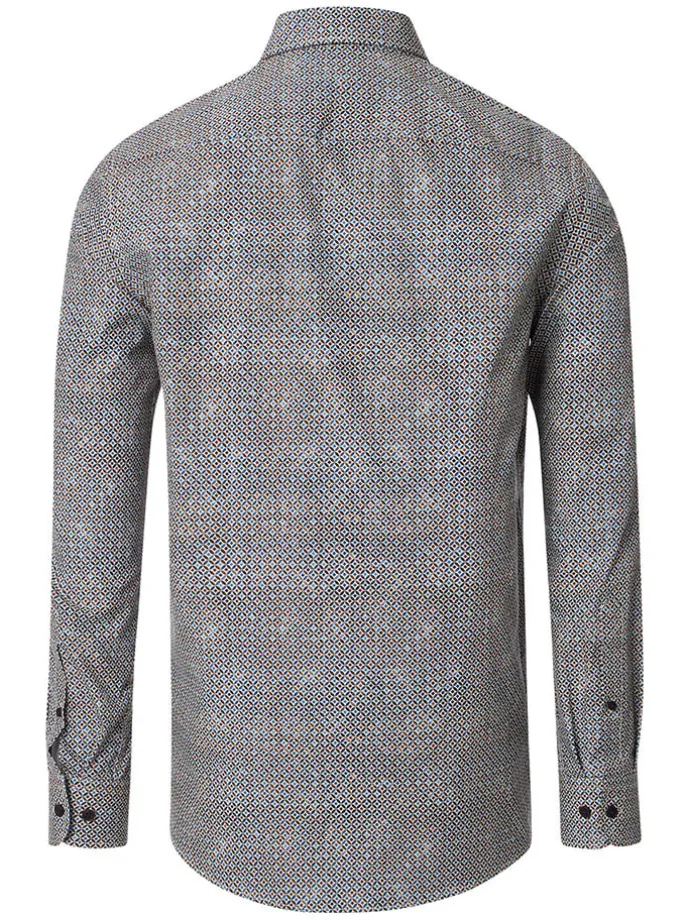 Hemd - Casual fit - in Hellbraun/ Blau in Hellbraun/ Blau