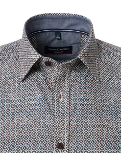 Hemd - Casual fit - in Hellbraun/ Blau in Hellbraun/ Blau