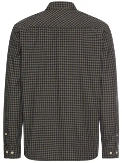 Hemd - Regular Fit - in Khaki/ Dunkelblau
