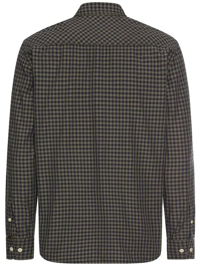 Hemd - Regular Fit - in Khaki/ Dunkelblau