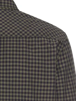 Hemd - Regular Fit - in Khaki/ Dunkelblau