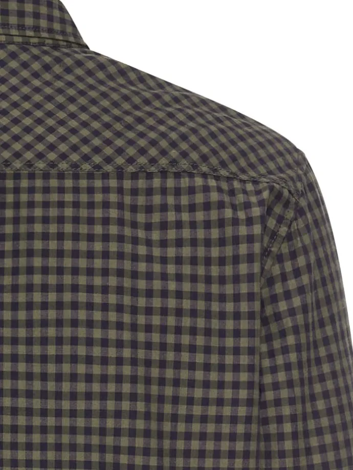 Hemd - Regular Fit - in Khaki/ Dunkelblau