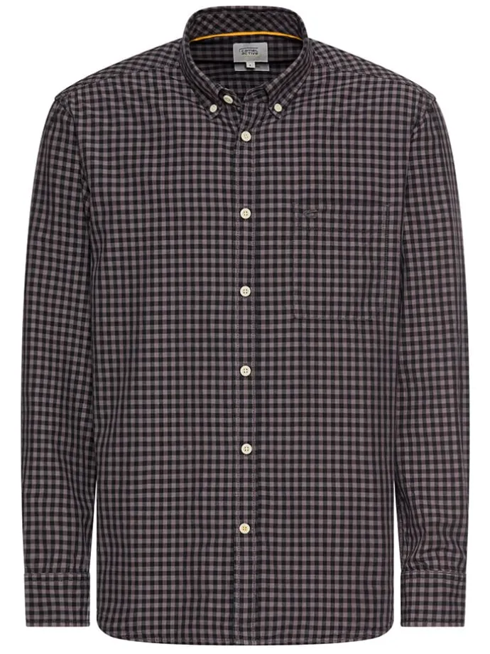 Hemd - Regular Fit - in Lila/ Schwarz