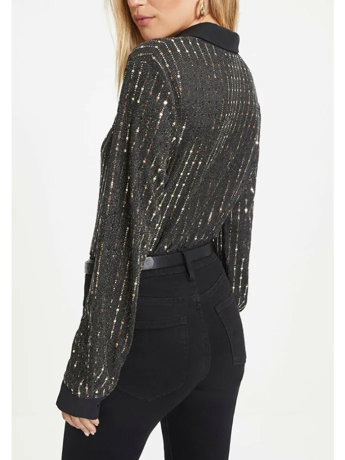 Hemd - Regular fit - in Schwarz/ Gold
