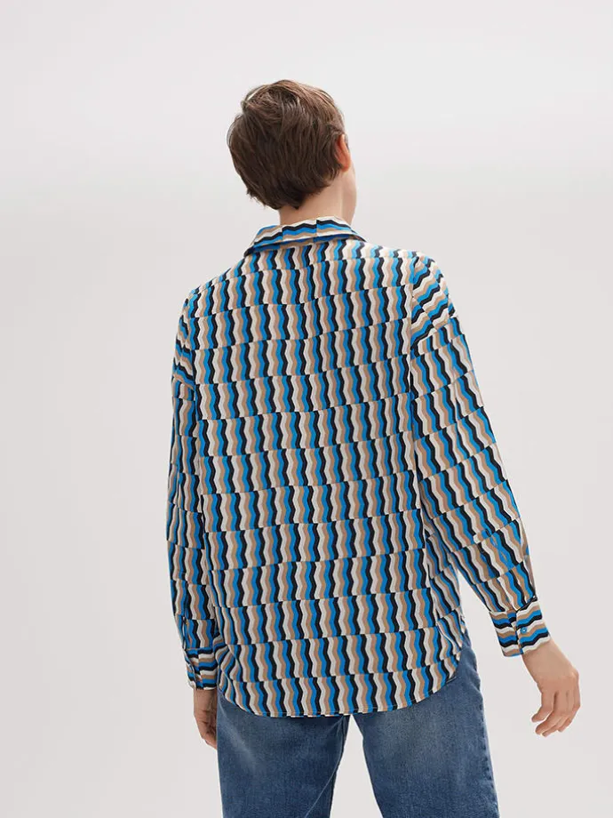 Hemd "Folise" in Blau/ Bunt