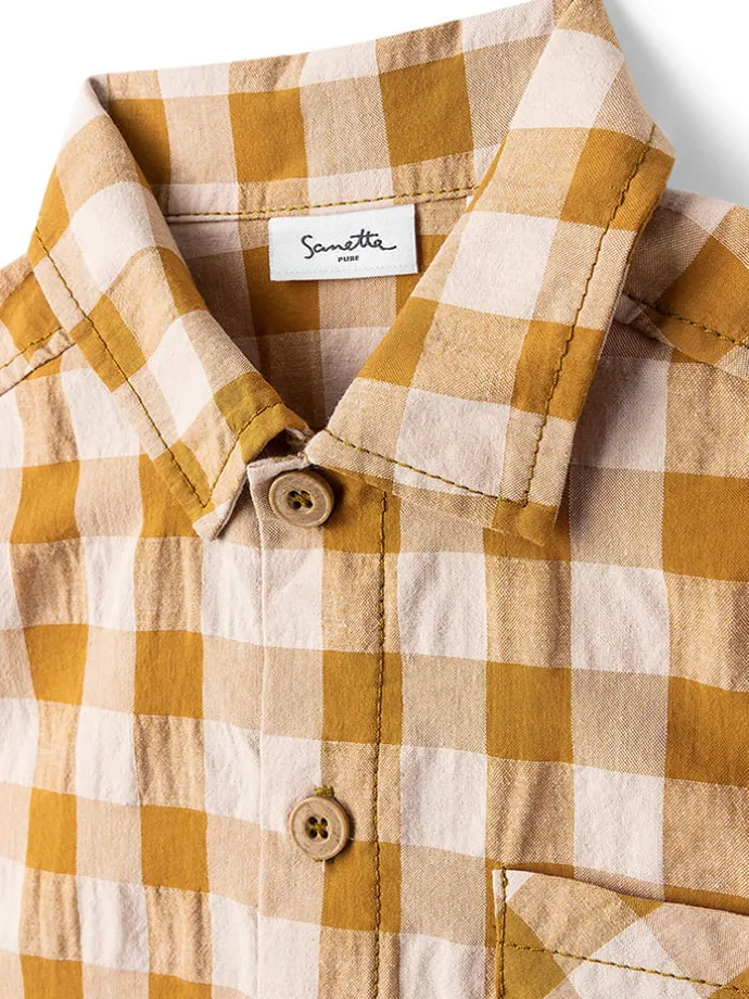 Hemd in Creme/ Senf