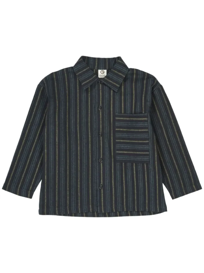 Hemd in Night blue/ Moss/ Stormy blue