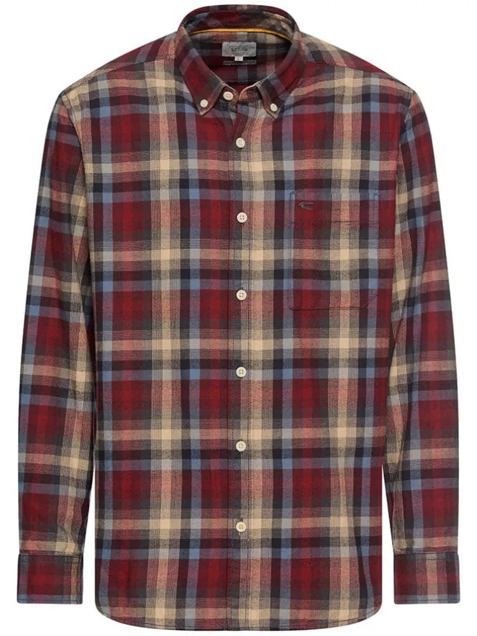 Hemd in Rot/ Blau/ Beige