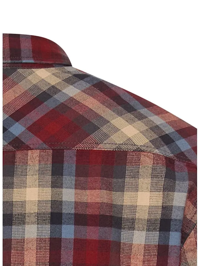 Hemd in Rot/ Blau/ Beige