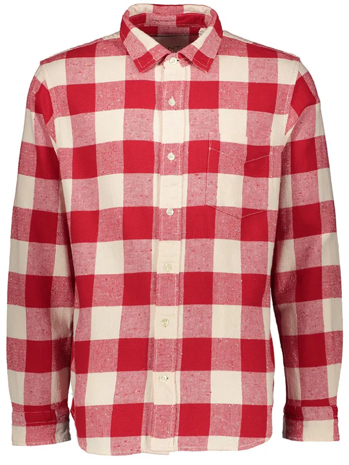 Hemd in Rot/ Creme