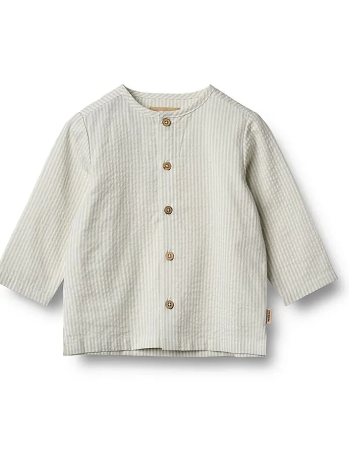 Hemd "Shelby" in Creme/ Hellblau
