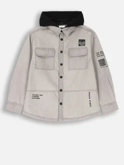Hemdjacke in Grau/ Schwarz
