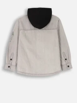 Hemdjacke in Grau/ Schwarz