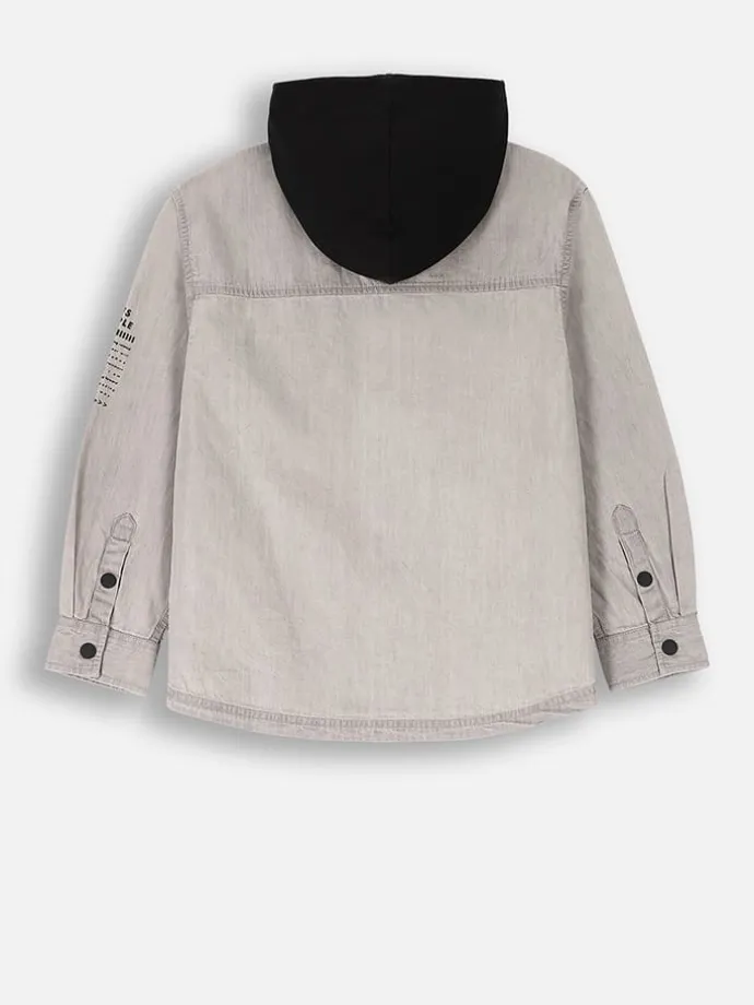 Hemdjacke in Grau/ Schwarz