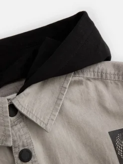Hemdjacke in Grau/ Schwarz