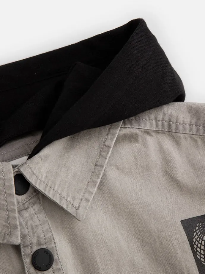 Hemdjacke in Grau/ Schwarz