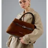 Henkeltasche "Vittoria" in Cognac - (B)40 x (H)26 x (T)17 cm