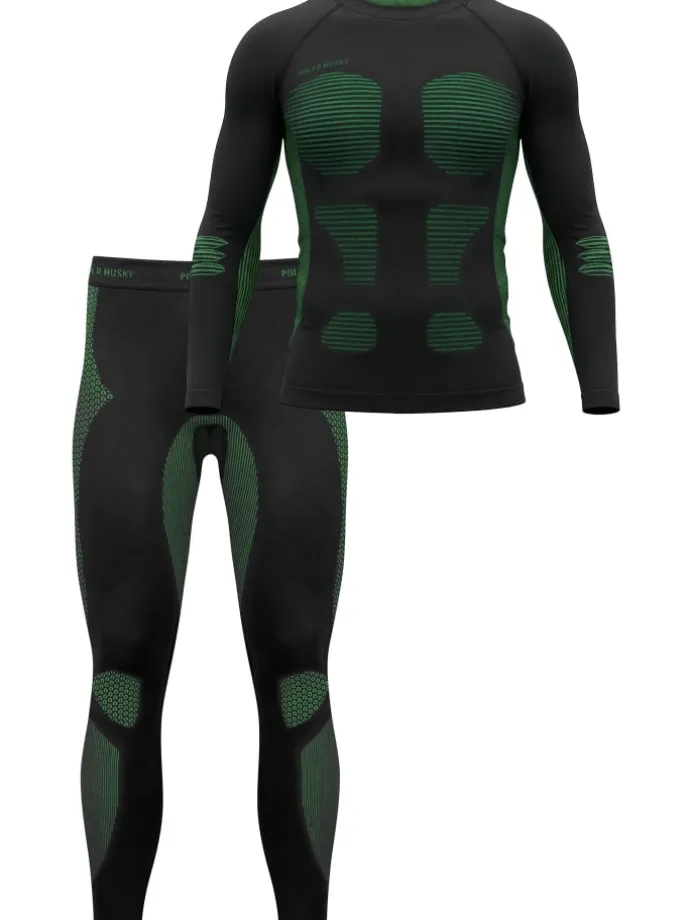 Herren Sport-Funktionsunterwäsche Set Hemd + Hose in Grün