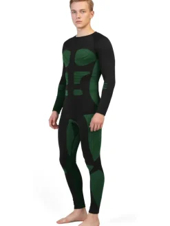 Herren Sport-Funktionsunterwäsche Set Hemd + Hose in Grün
