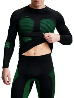 Herren Sport-Funktionsunterwäsche Set Hemd + Hose in Grün