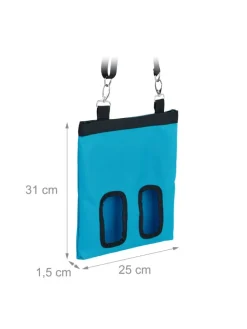 Heutasche in Blau/ Schwarz - (B)25 x (H)31 cm