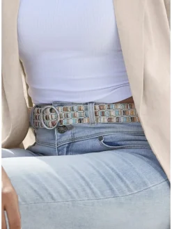 Hüftgürtel in beige-blau