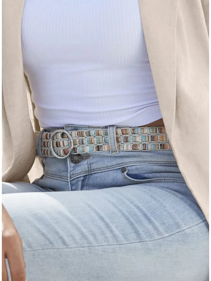 Hüftgürtel in beige-blau