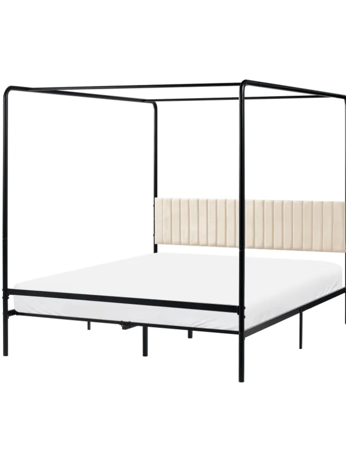 Himmelbett MIRABEAU in Schwarz/Beige - (W) 166 x (H) 170 x (L) 207 cm