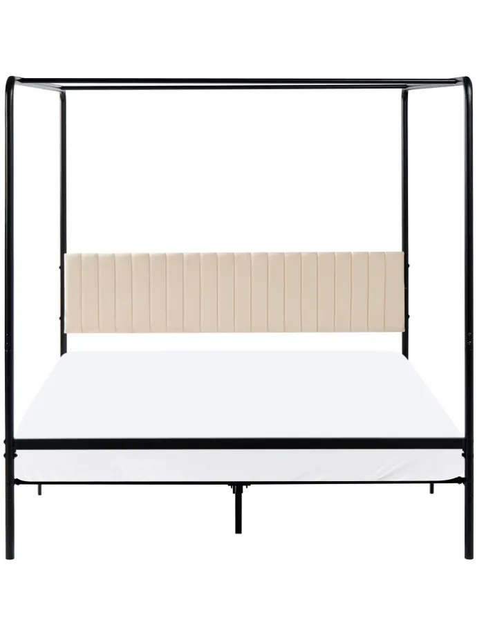 Himmelbett MIRABEAU in Schwarz/Beige - (W) 166 x (H) 170 x (L) 207 cm