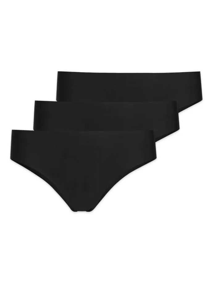 Hipster Panties aus Mikrofaser 3 Stück in Schwarz