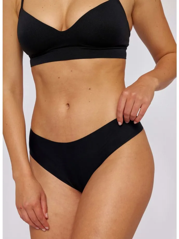 Hipster Panties aus Mikrofaser 3 Stück in Schwarz