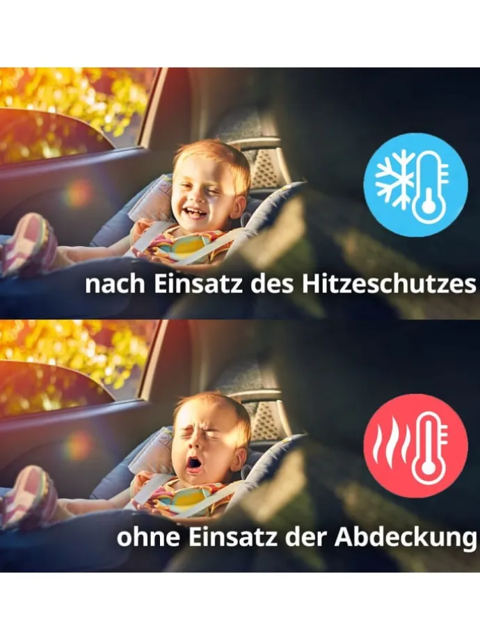 Hitzeschutz-Abdeckung für Kindersitz in silber