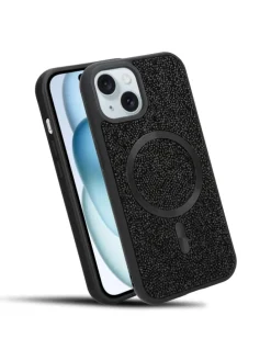 Hülle für Apple iPhone 15 Glitzer Schutzhülle in Schwarz
