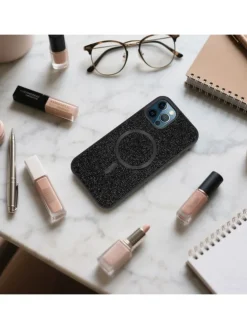 Hülle für Apple iPhone 13 PRO MAX Glitzer Schutzhülle in Schwarz
