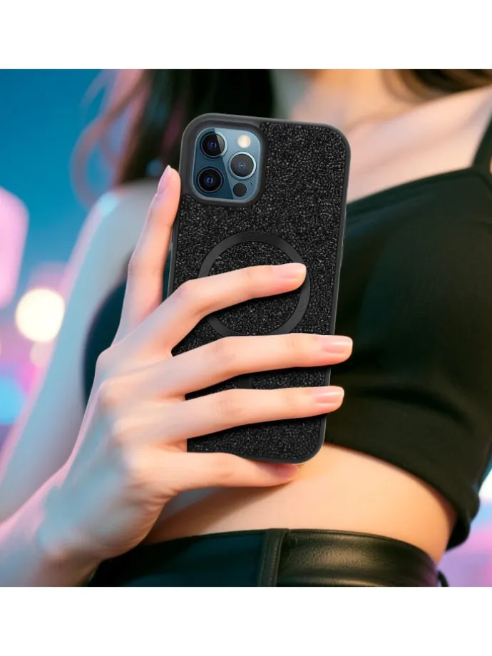 Hülle für Apple iPhone 13 PRO MAX Glitzer Schutzhülle in Schwarz