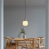 Hängeleuchte "Asker" in Weiß/ Gold - (H)118 x Ø 20 cm