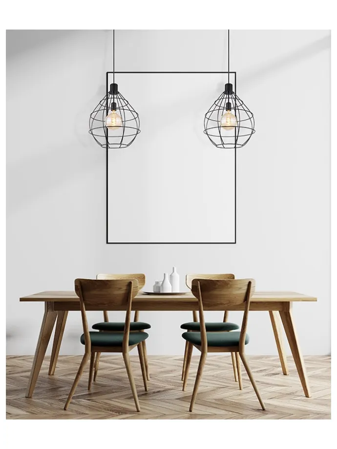 Hängeleuchte "Edwin" in Schwarz - (H)120 x Ø 37 cm