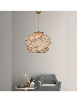 Hängeleuchte in Beige - (H)65 x  Ø 32 cm