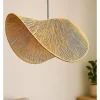 Hängeleuchte in Beige - (H)53 x Ø 50 cm