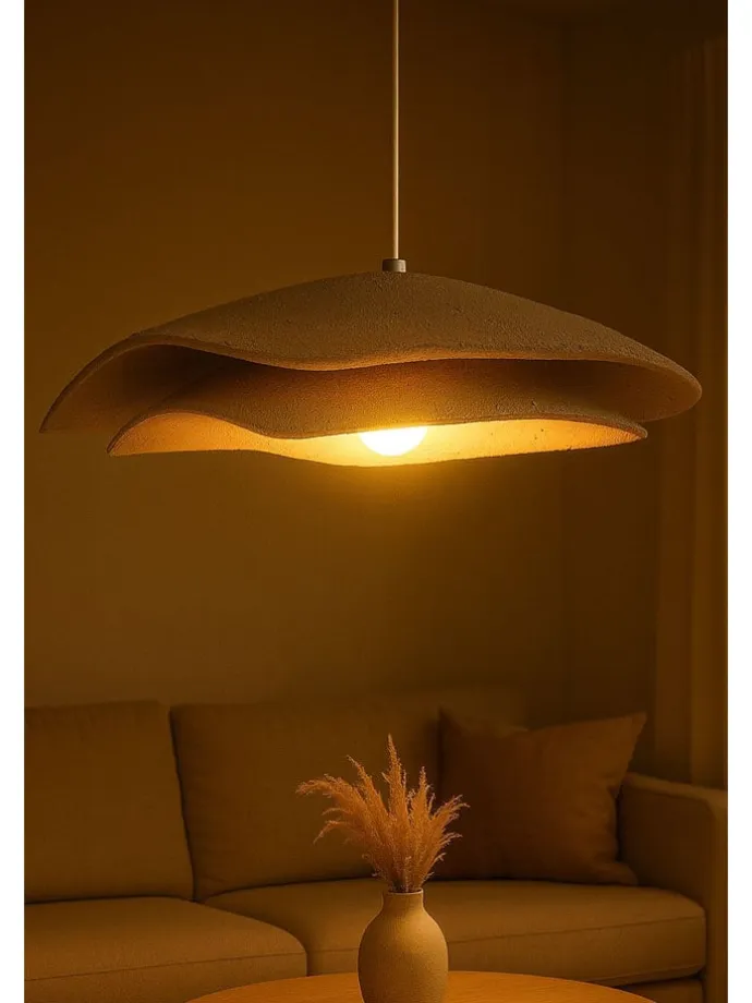 Hängeleuchte in Creme - (H)65 x Ø 50 cm